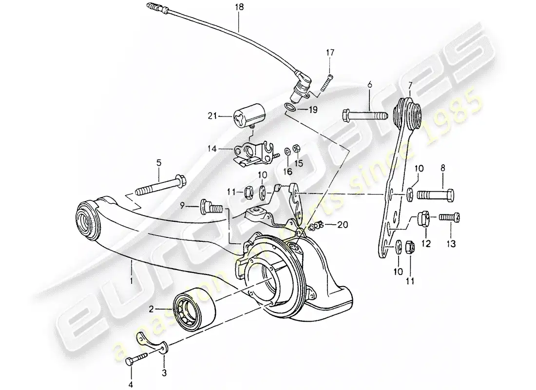 porsche 1992 (964) eje posterior diagrama de piezas