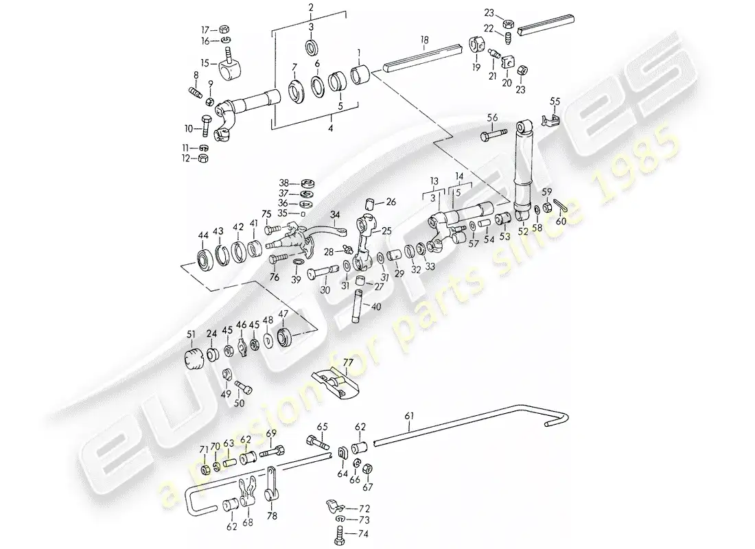 porsche 1959 (356/356a) eje delantero - lubricantes diagrama de piezas