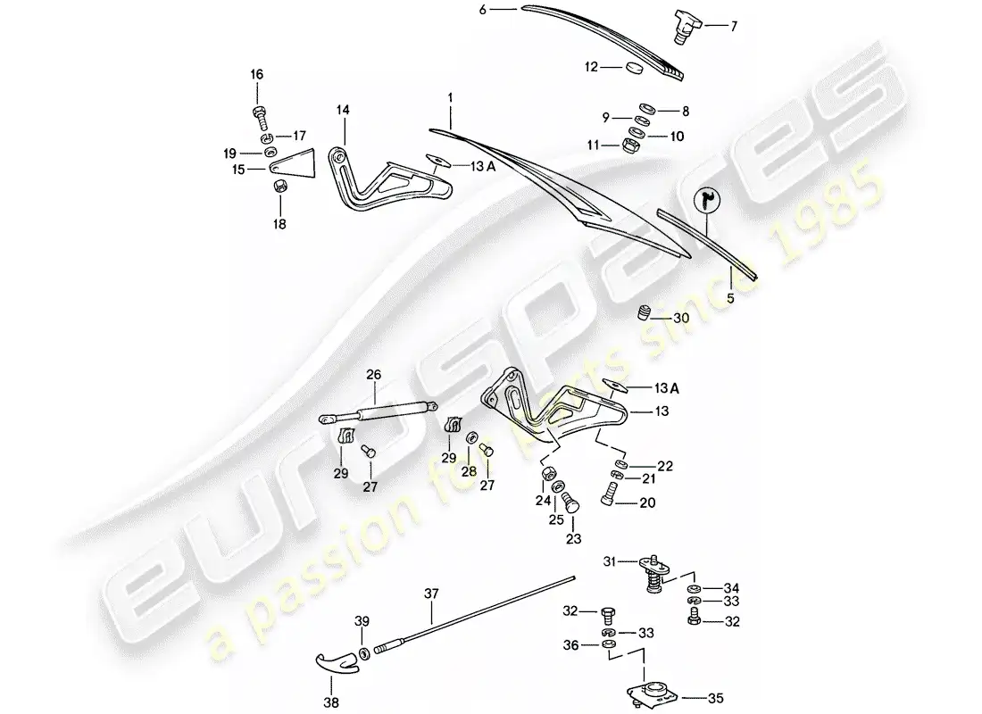 porsche 1988 (911) cubrir diagrama de piezas