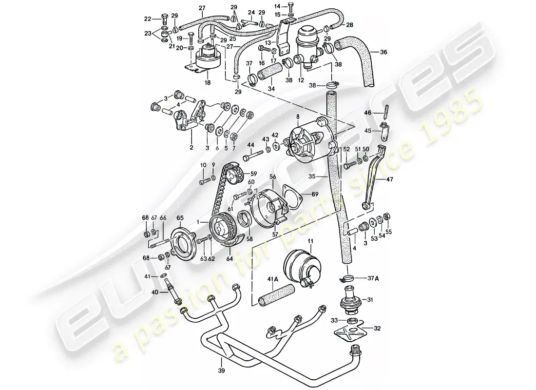 porsche 1981 (911) inyección de aire diagrama de piezas