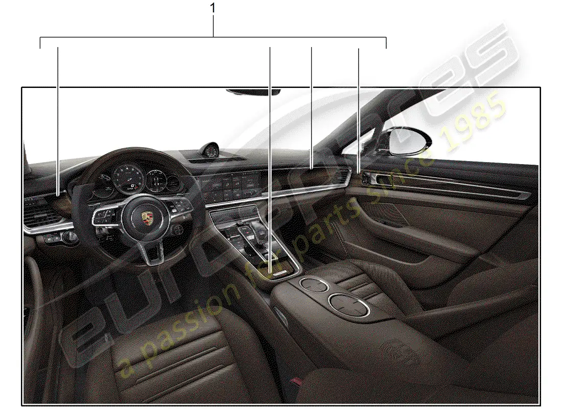 porsche 2019 (tequipment panamera) paquete de diseño diagrama de piezas