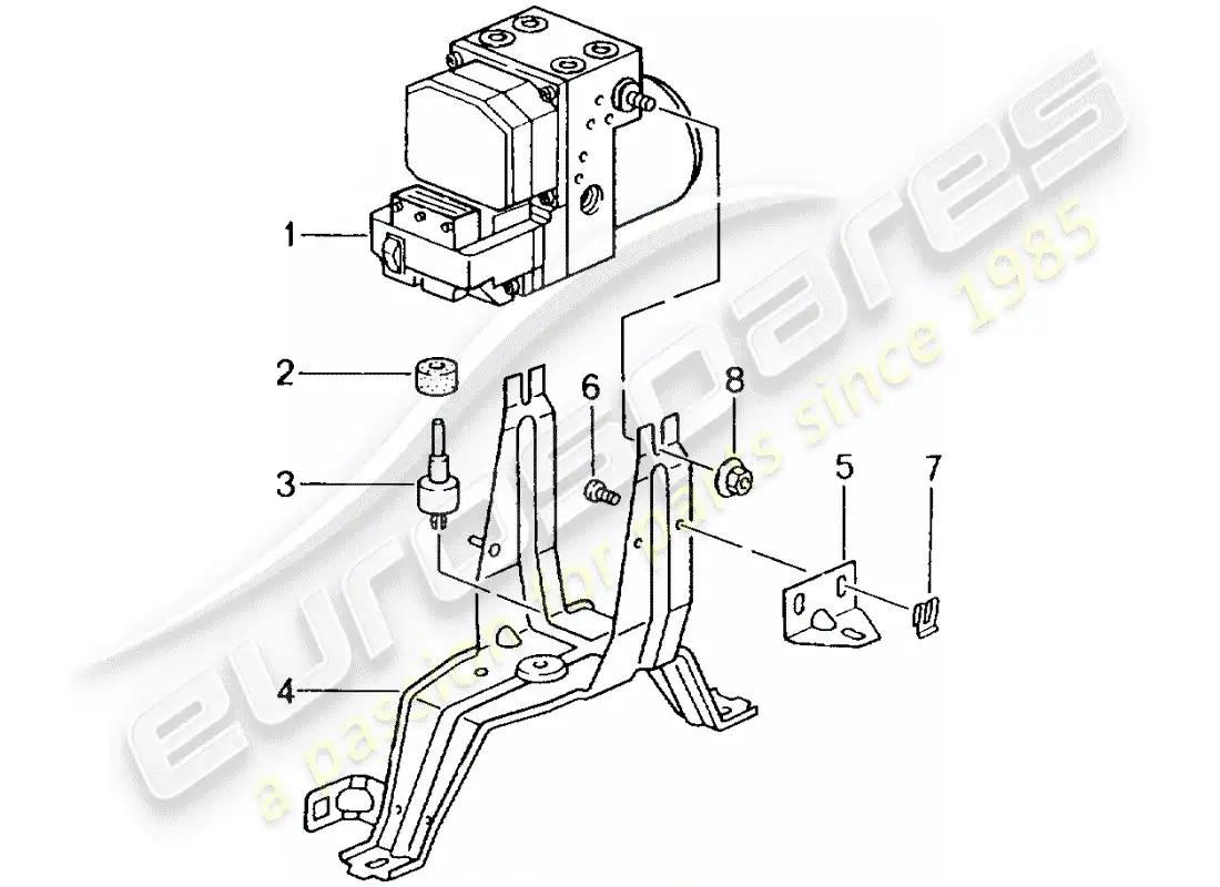 porsche 2001 (996 gt3) unidad hidráulica - sistema de freno antibloqueo -abs- - d >> - mj 2002 diagrama de piezas