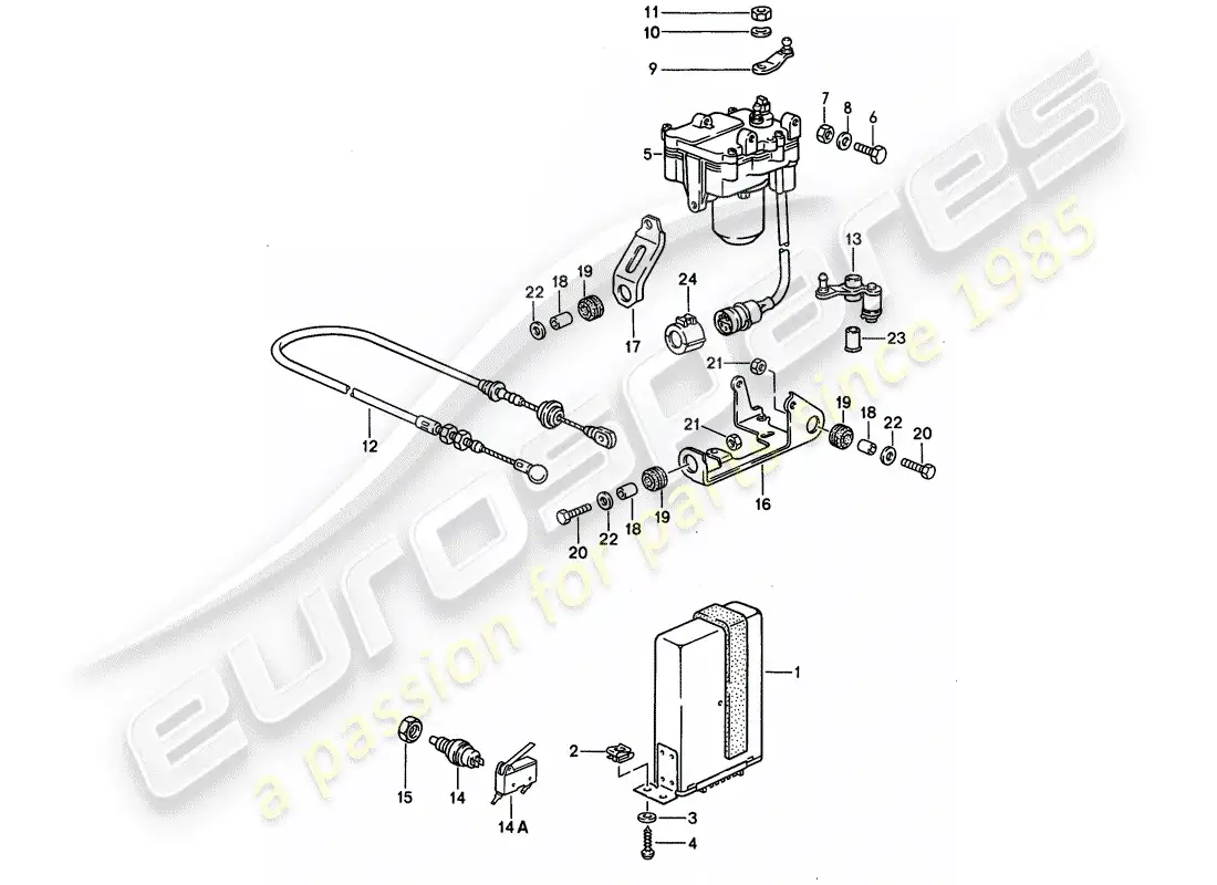 porsche 1990 (944) sistema de control de crucero diagrama de piezas