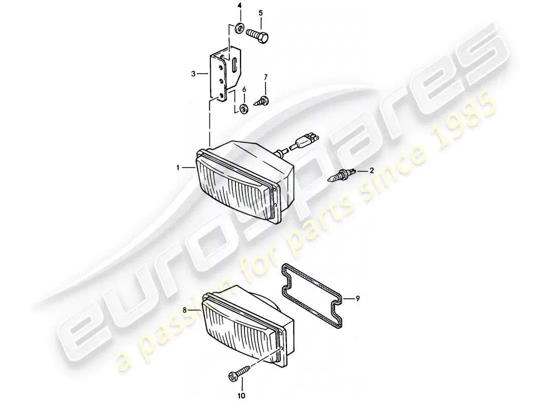 porsche 1984 (944) faros antiniebla diagrama de piezas