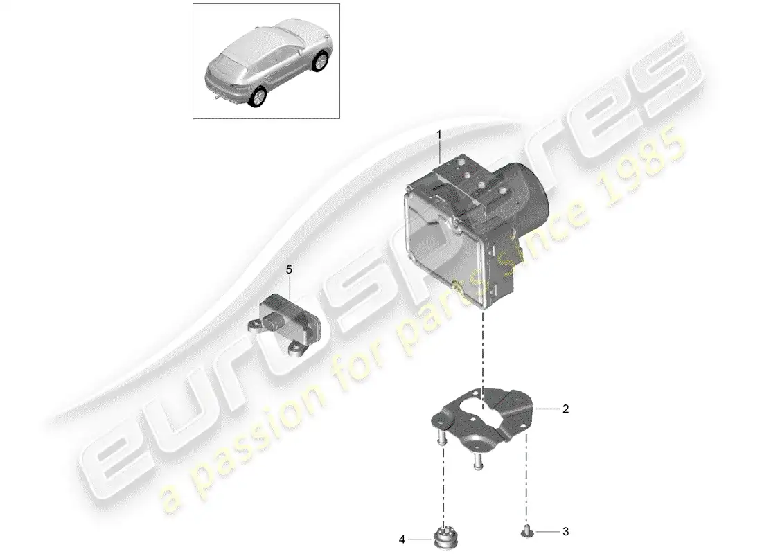 porsche 2016 (macan) unidad hidraulica diagrama de piezas