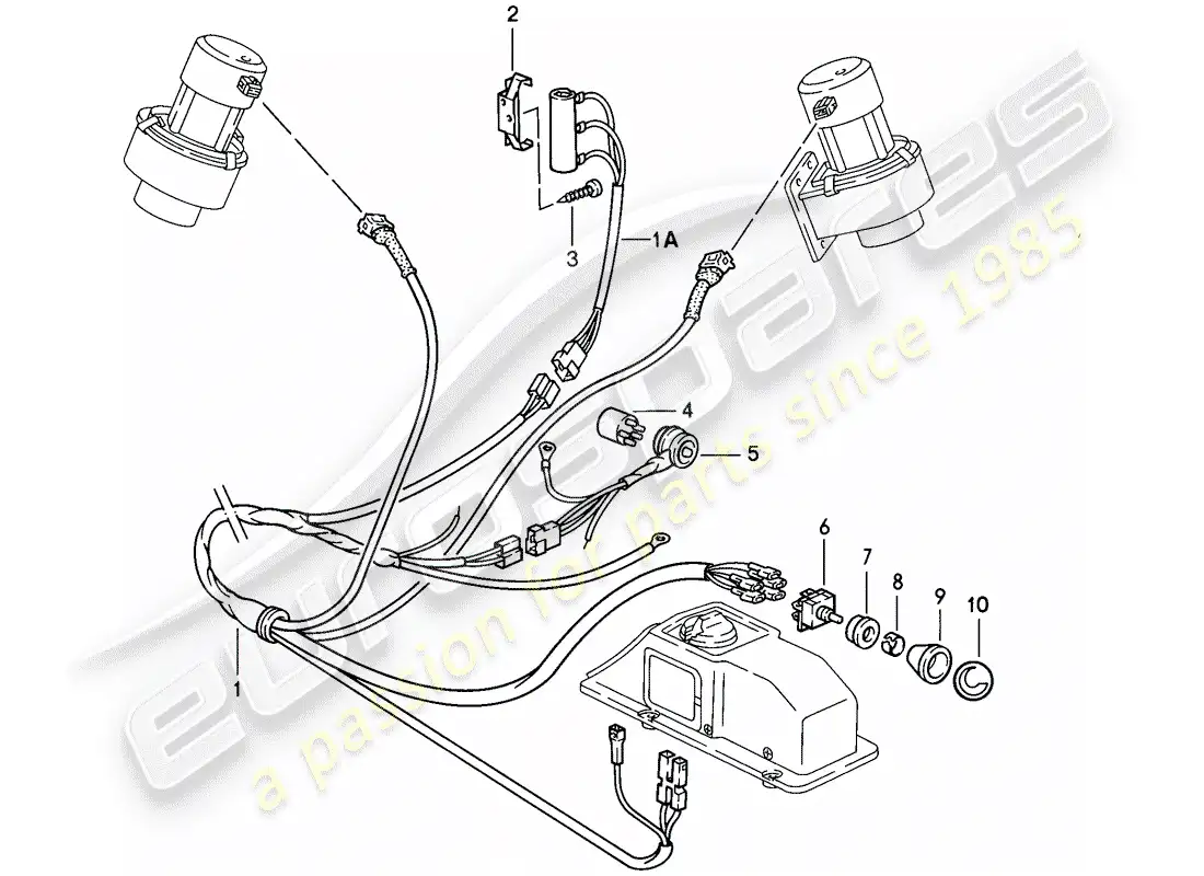 porsche 1986 (911) sistema de calefacción 2 diagrama de piezas