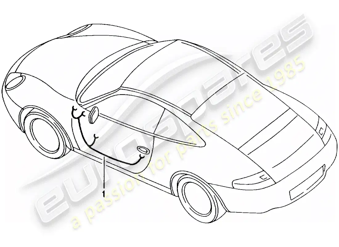 porsche 2004 (996 gt3) mazo de cables - puerta del conductor - puerta del pasajero diagrama de piezas