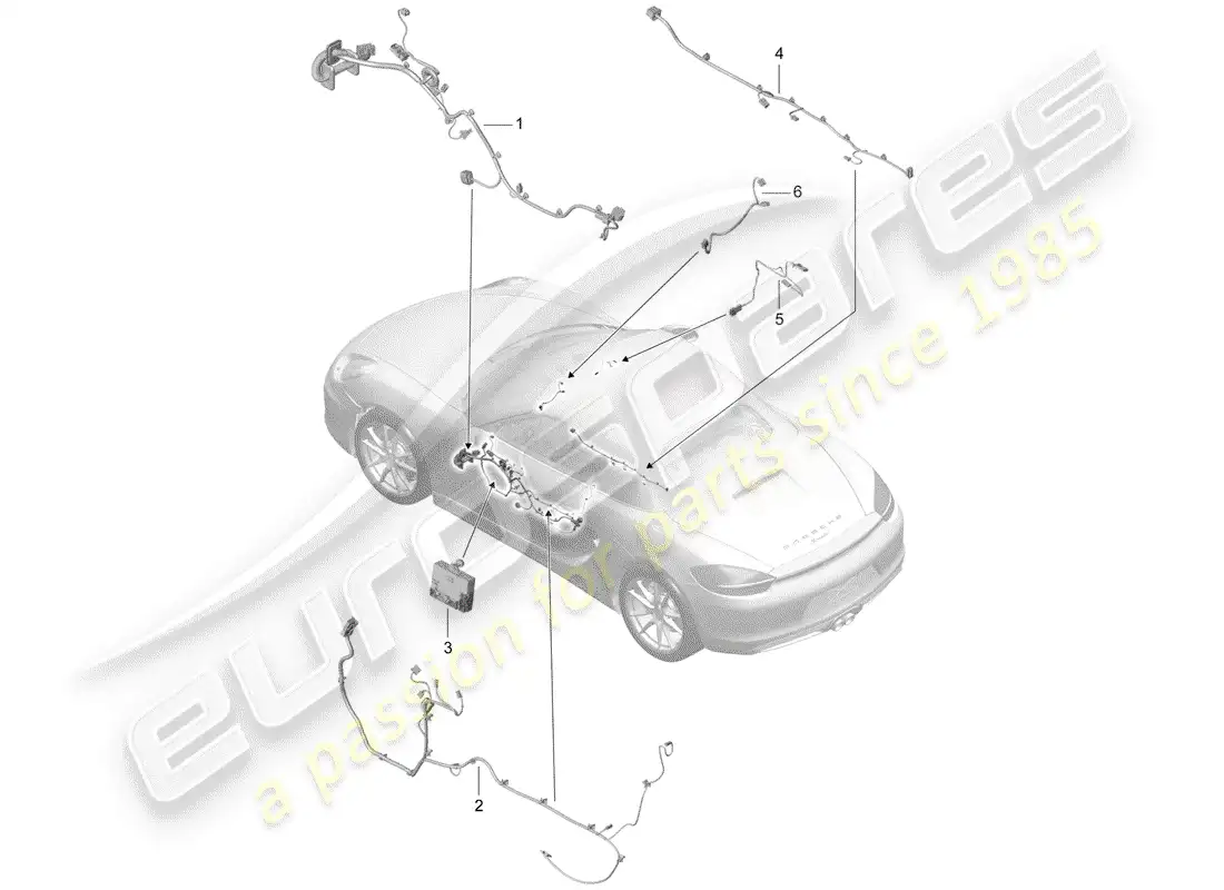 porsche 2012 (981 boxster) cableando arneses diagrama de piezas