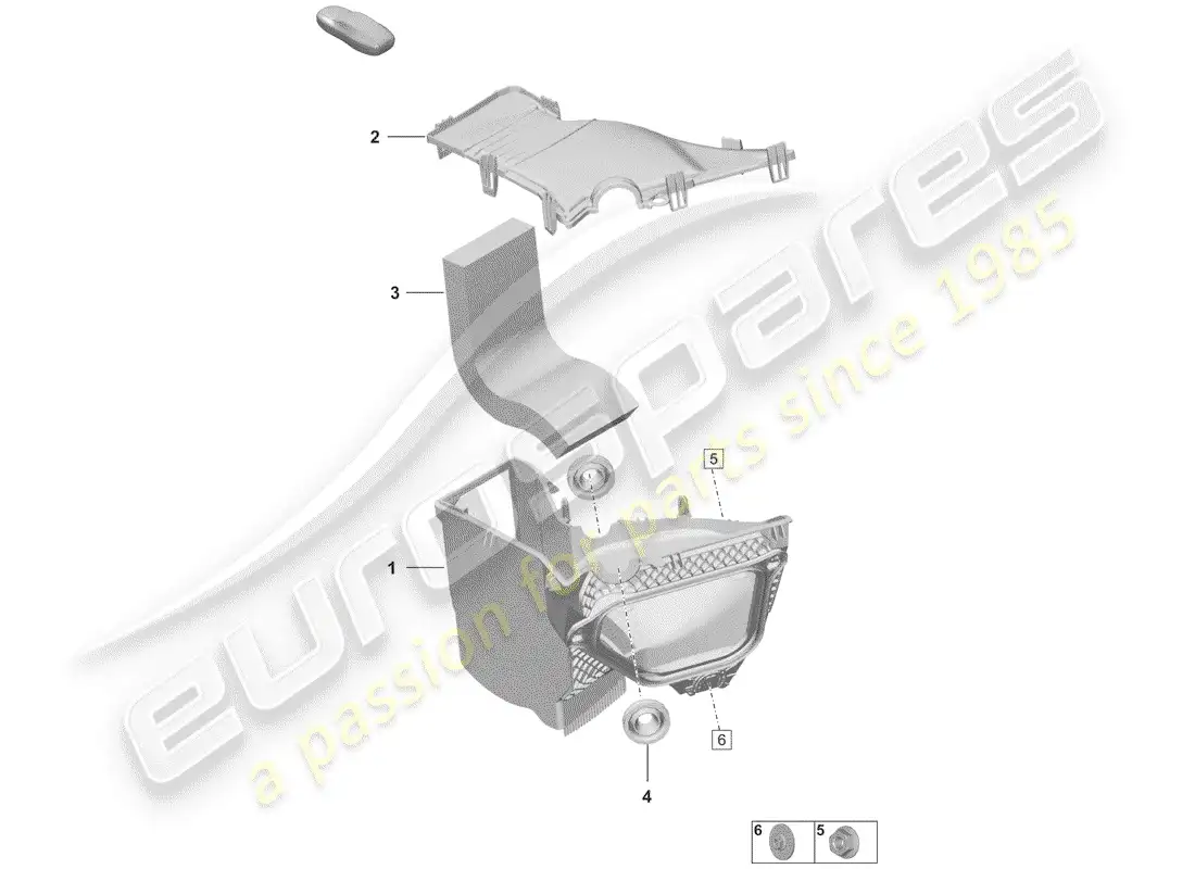 porsche 2020 (992-1) entrada de aire fresco diagrama de piezas