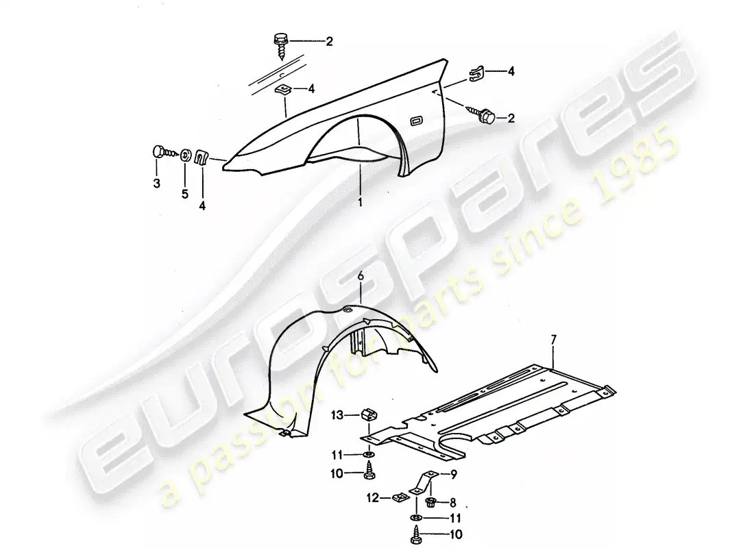 porsche 1990 (944) defensa diagrama de piezas