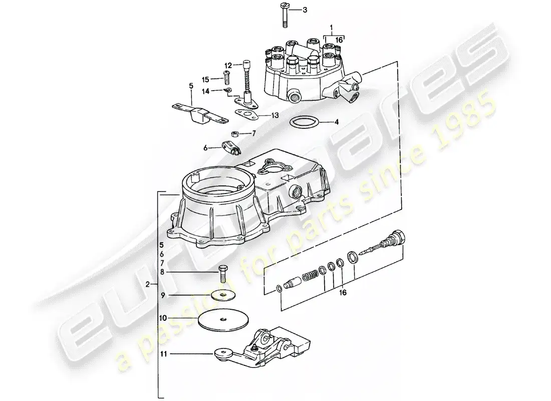 porsche 1980 (911) unidad de control de mezcla diagrama de piezas