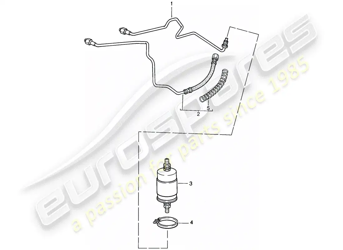 porsche 1986 (911) fuel system diagrama de piezas