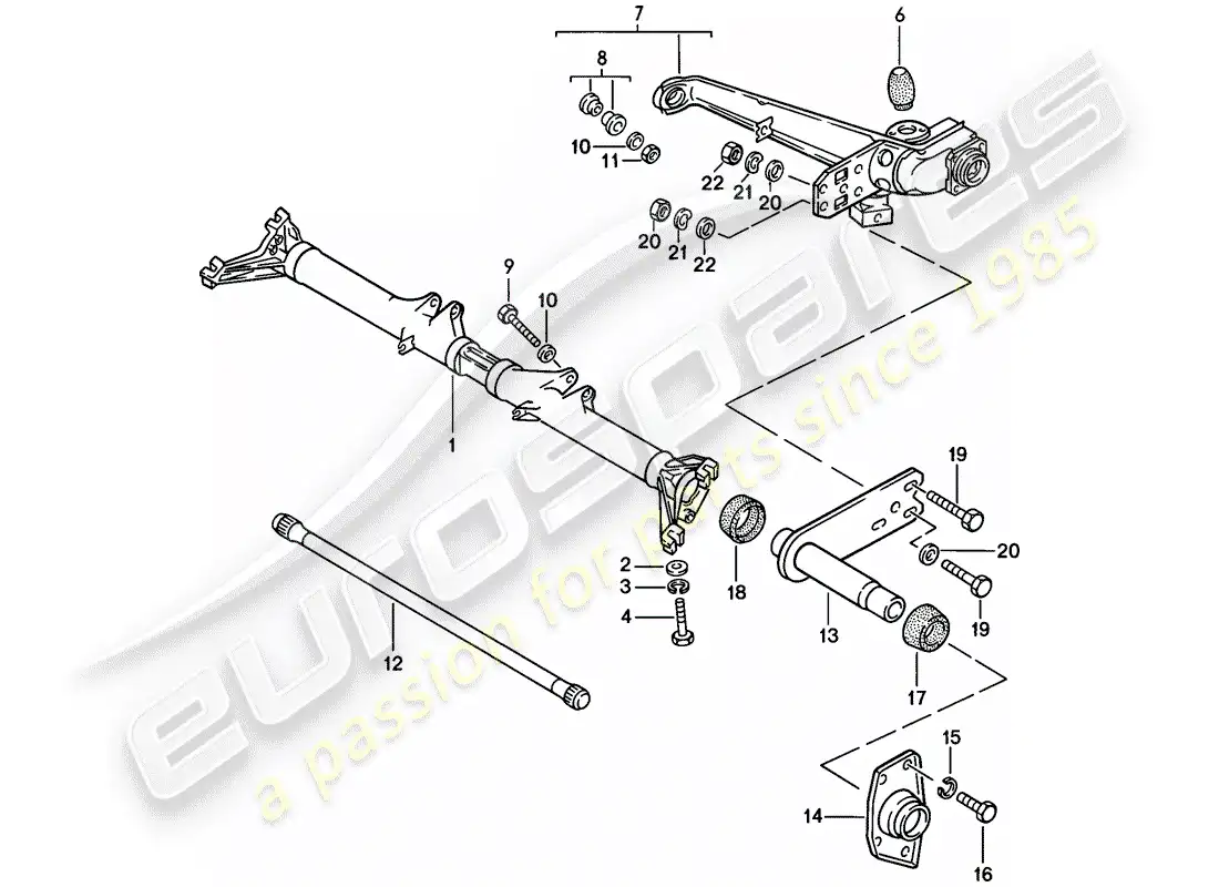 porsche 1977 (924) portador del eje trasero - brazo arrastre diagrama de piezas