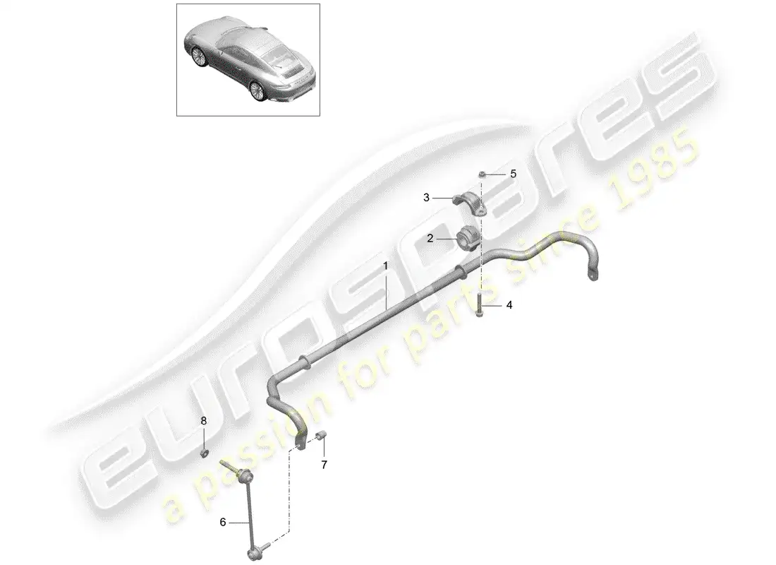 porsche 2017 (991-2) estabilizador diagrama de piezas