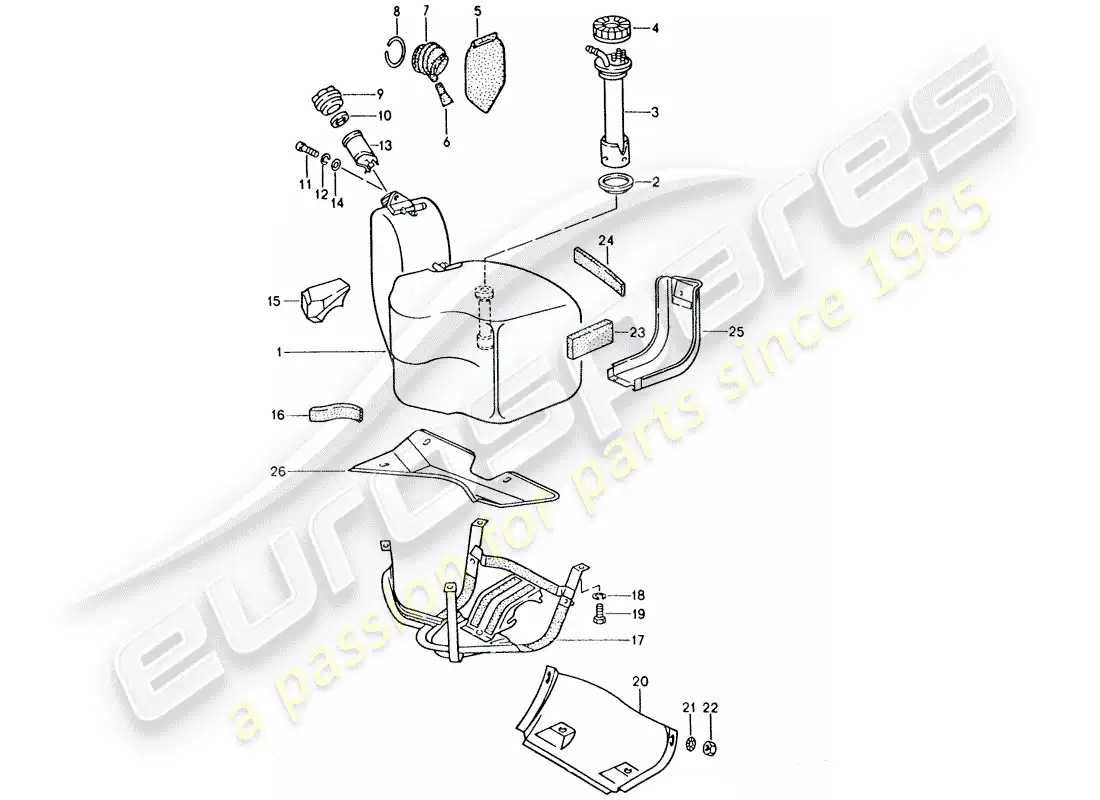 porsche 1994 (928) depósito de combustible diagrama de piezas