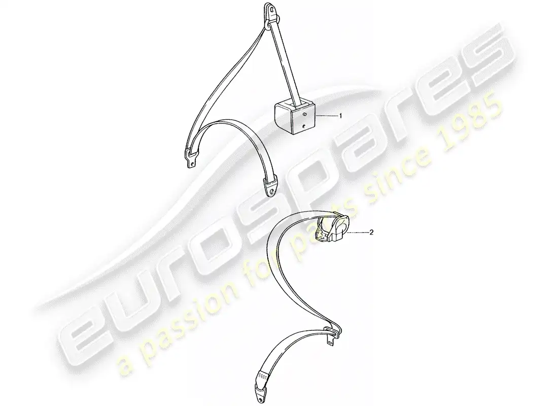 porsche 2000 (tequipment) cinturón de seguridad diagrama de piezas