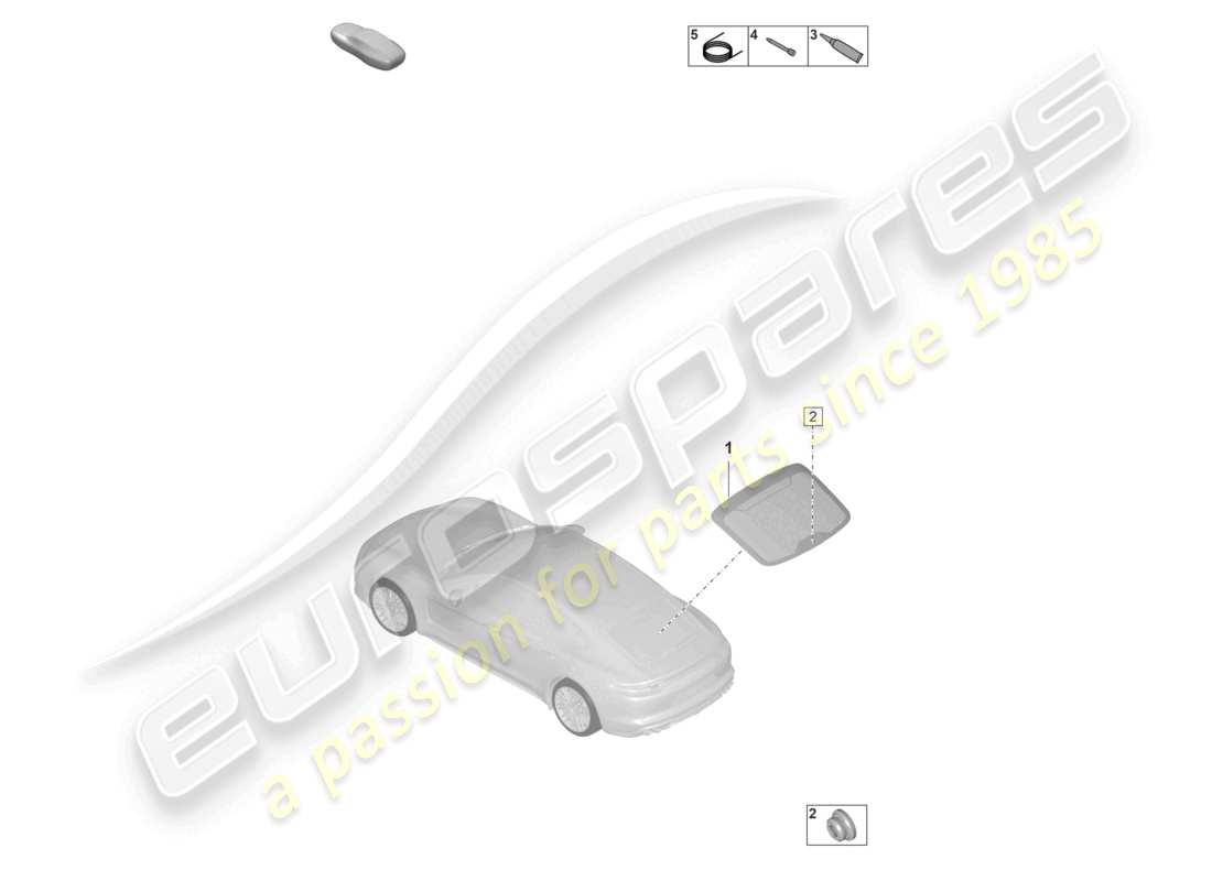 porsche 2024 (panamera 971-2) diagrama de piezas de la ventana trasera