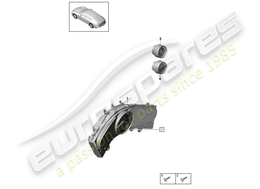 porsche 2022 (panamera 971-2) instrumento combinado accesorios exclusivos cronómetro d >>- diagrama de piezas mj 2021