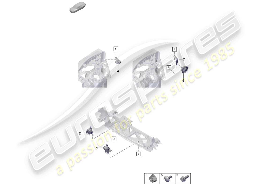 porsche 2026 (panamera 976) diagrama de piezas de la bocina de señal de fanfarria y la bocina de alarma