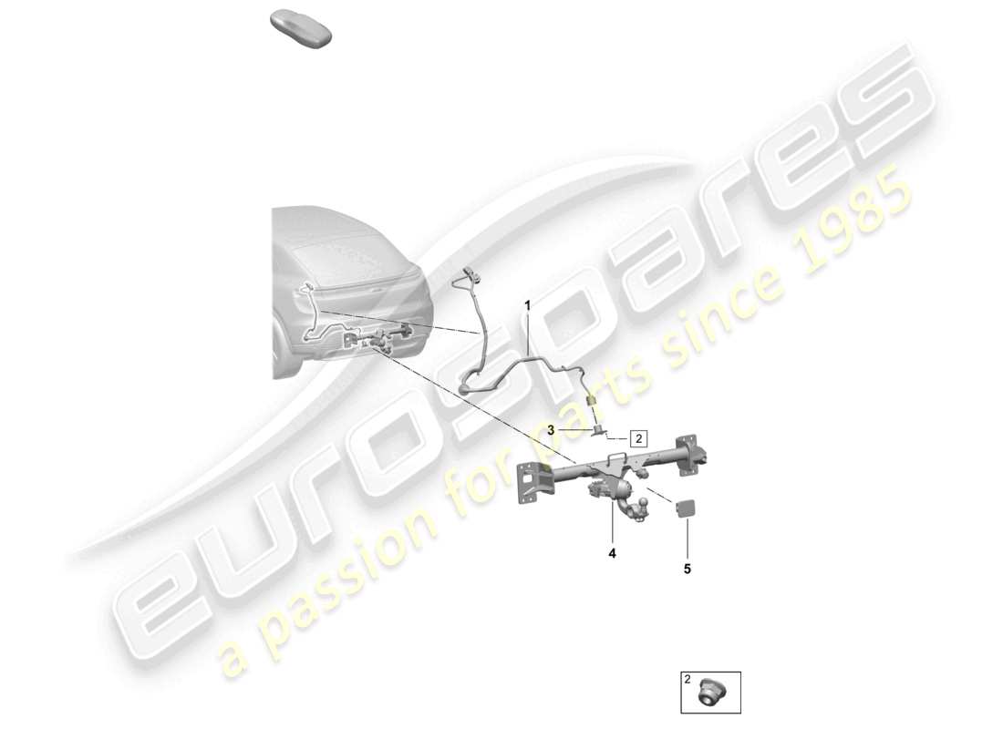 porsche 2025 (macan-e) enganche de remolque diagrama de piezas