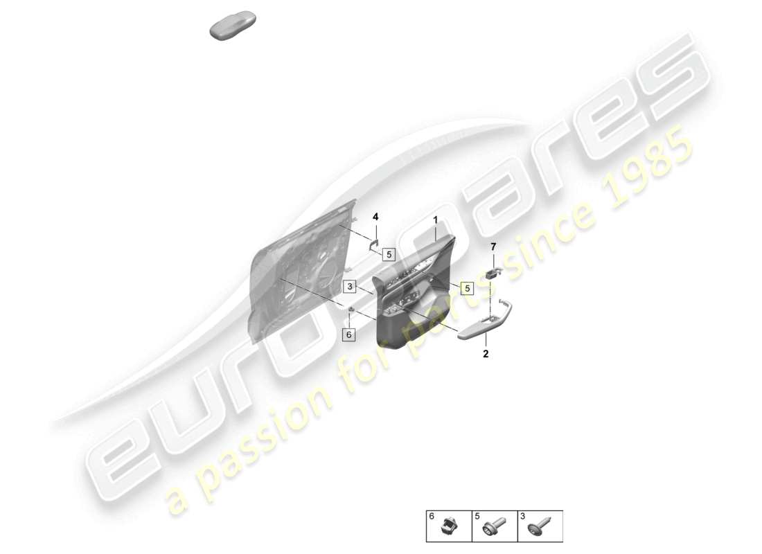 porsche 2025 (macan-e) paneles de las puertas puertas delanteras para vehículos con tapizado de cuero cuero club iluminación interior diagrama de piezas