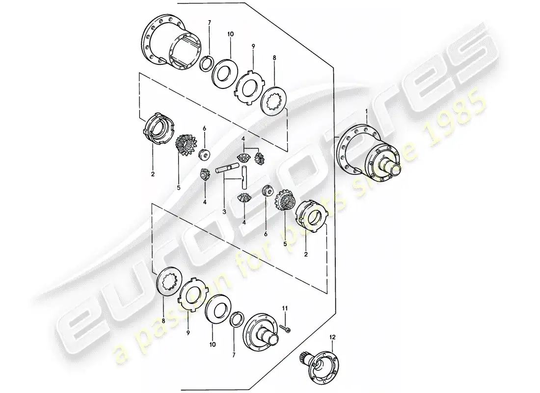porsche 1983 (944) diferencial de deslizamiento limitado - para - caja de cambios manual diagrama de piezas