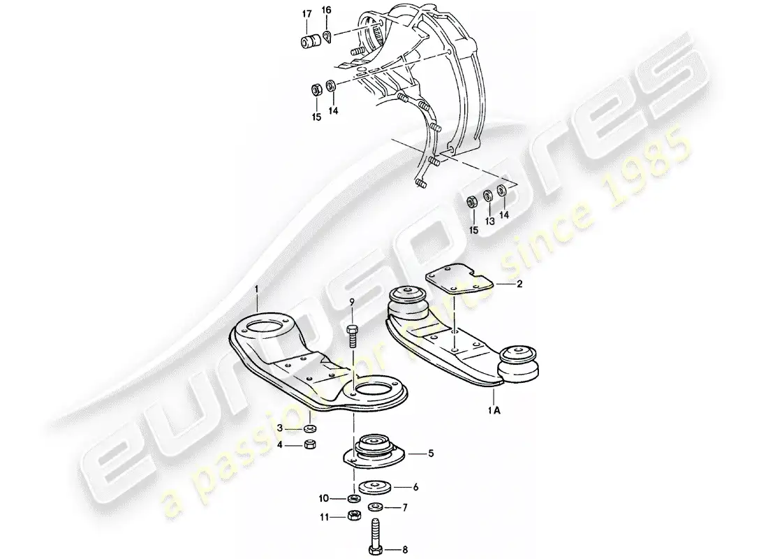porsche 1978 (911) suspensión de la transmisión diagrama de piezas
