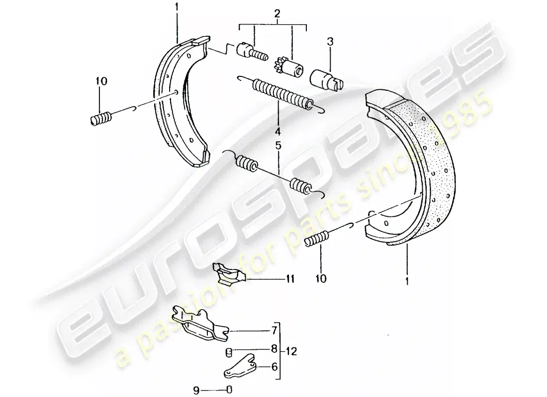 porsche 2005 (996 turbo / gt2) freno de mano diagrama de piezas