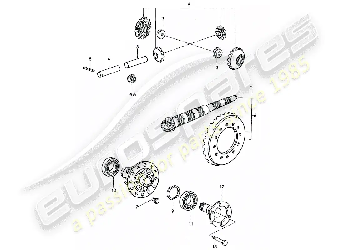 porsche 1994 (968) caja de cambios manual - diferencial diagrama de piezas