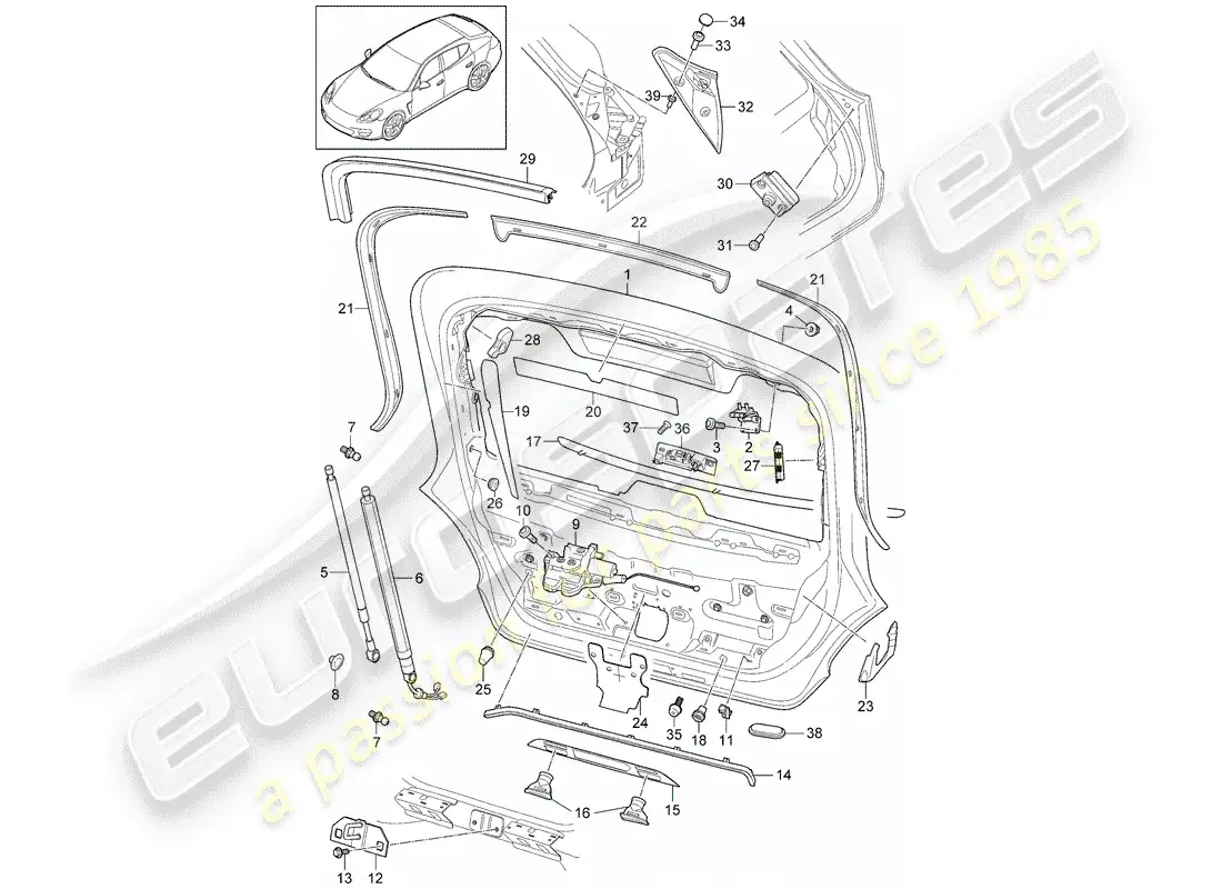 porsche 2015 (panamera 970) cubrir diagrama de piezas