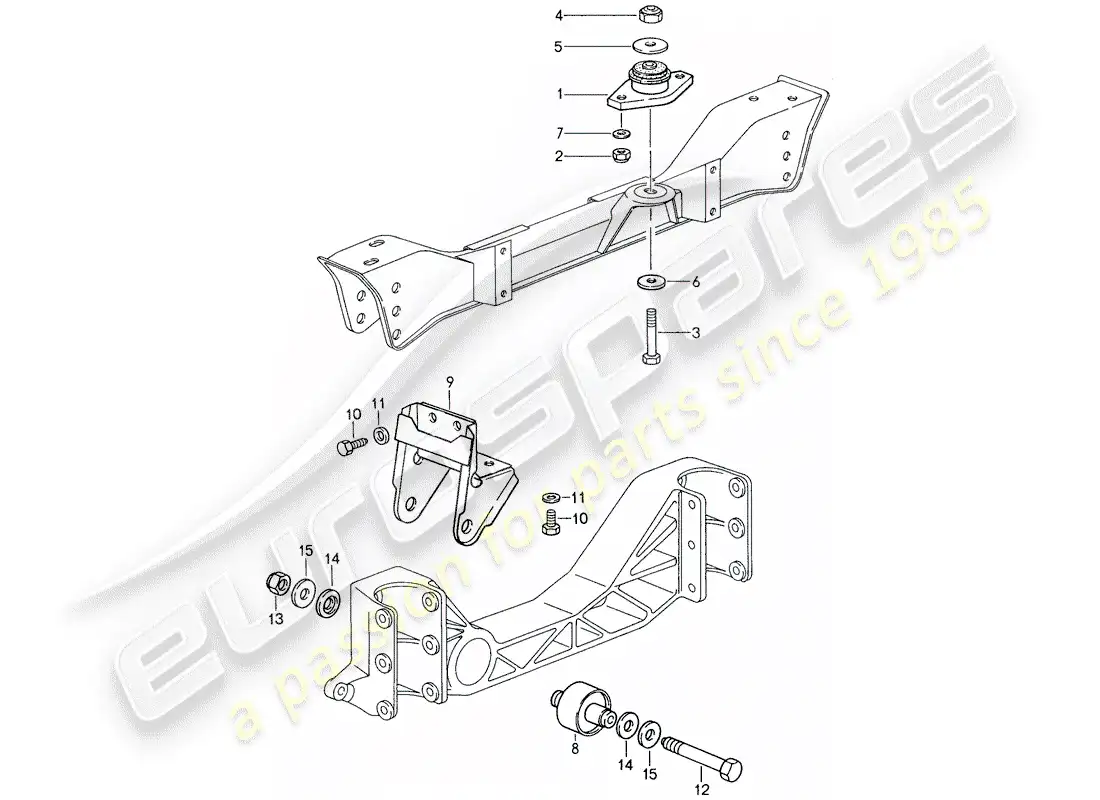 porsche 1988 (959) suspensión de la transmisión diagrama de piezas