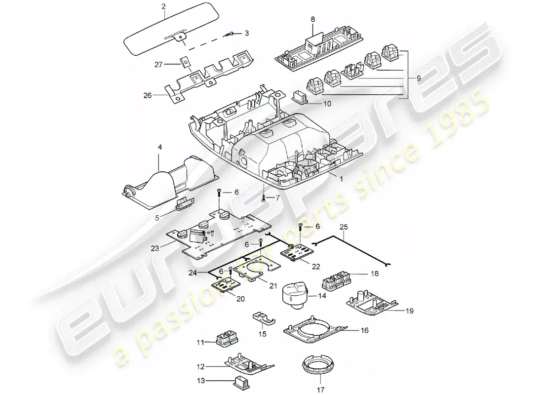porsche 2005 (cayenne e1 9pa) soporte diagrama de piezas