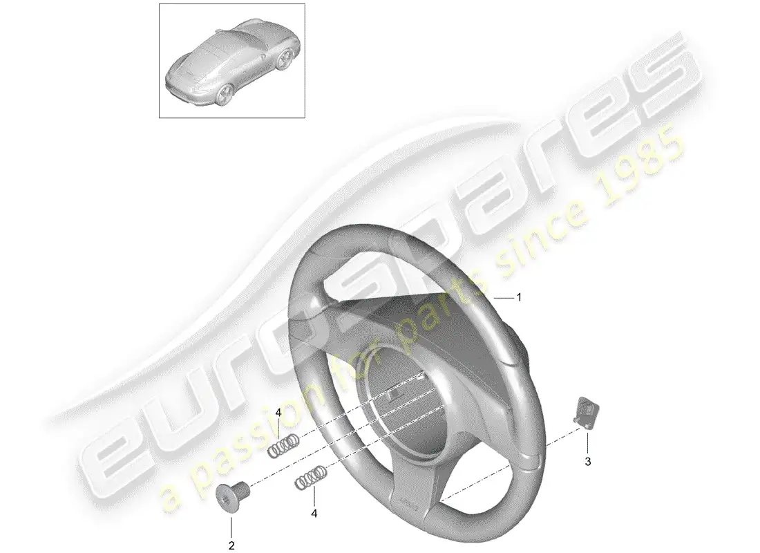 porsche 2013 (991-1) volantes diagrama de piezas
