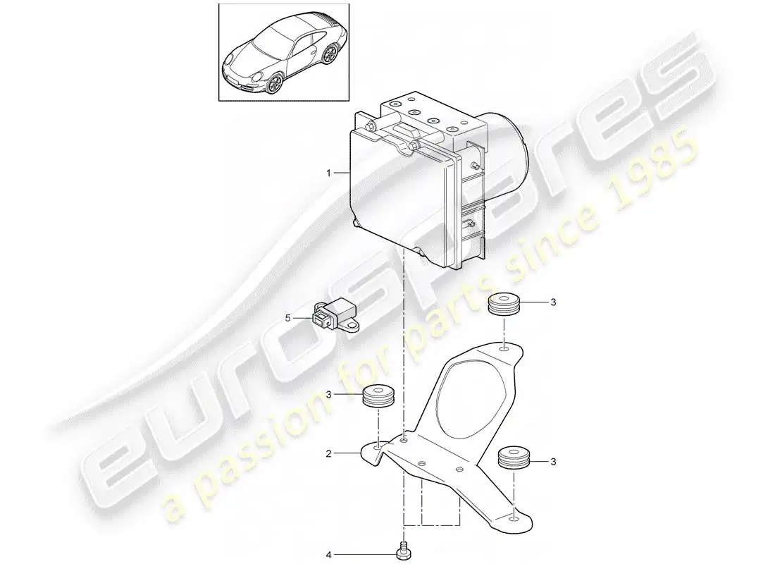 porsche 2009 (997-2) unidad hidraulica diagrama de piezas