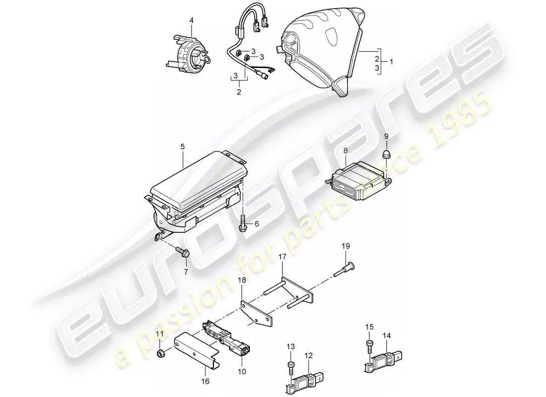 porsche 2006 (cayenne e1 9pa) bolsa de aire diagrama de piezas