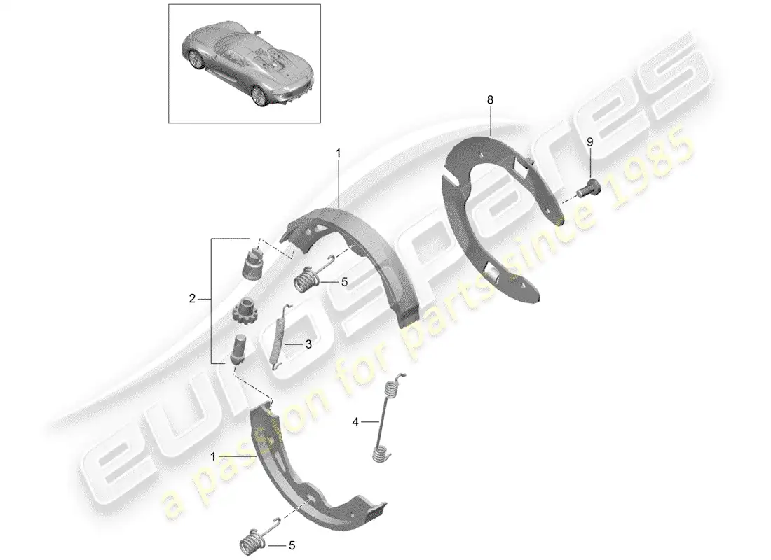 porsche 2015 (918 spyder) parking brake diagrama de piezas