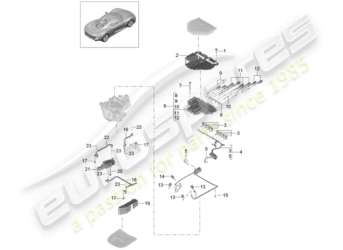 porsche 2015 (918 spyder) - pdk - diagrama de piezas