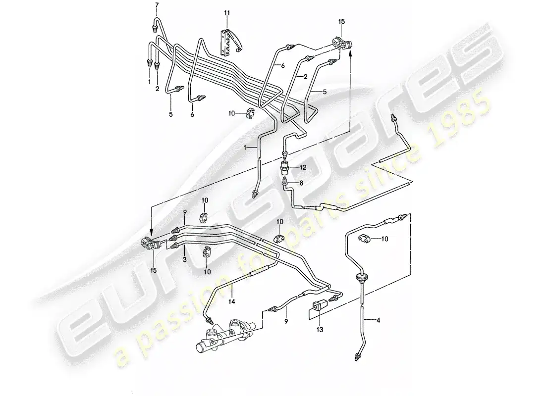porsche 1987 (944) latiguillos de freno - -abs- diagrama de piezas