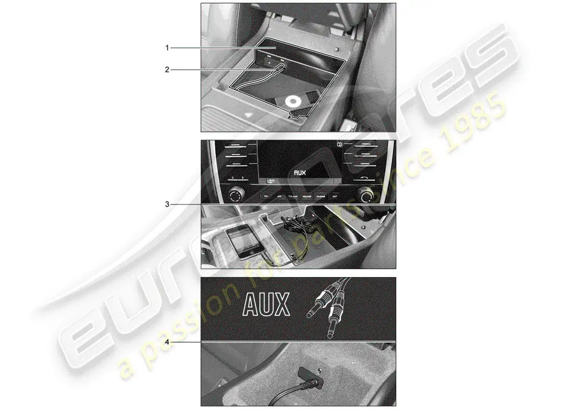 porsche 2015 (tequipment cayenne) interfaz multimedia diagrama de piezas