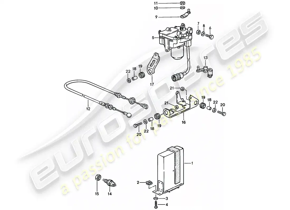 porsche 1987 (924s) sistema de control de crucero diagrama de piezas