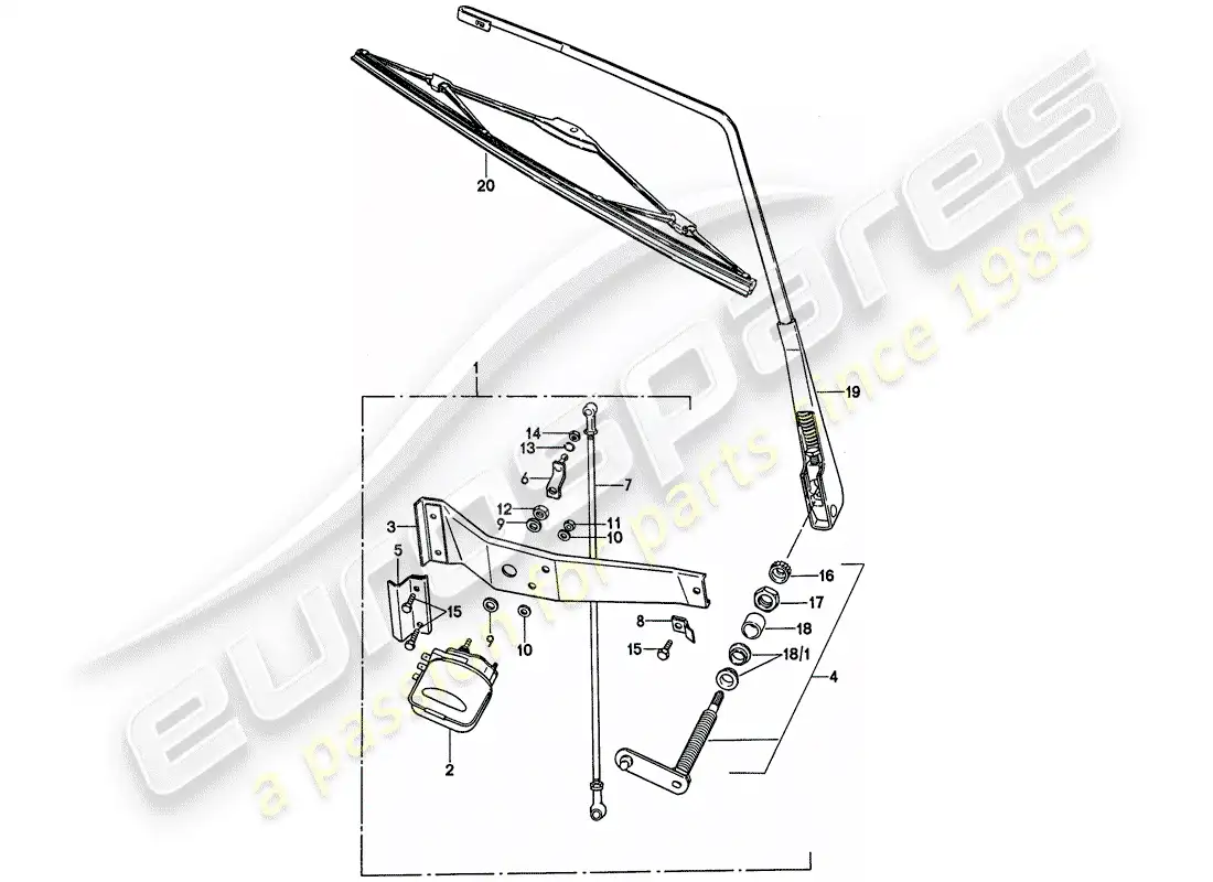 porsche 1977 (911) limpiaparabrisas trasero - d >> - mj 1975 diagrama de piezas