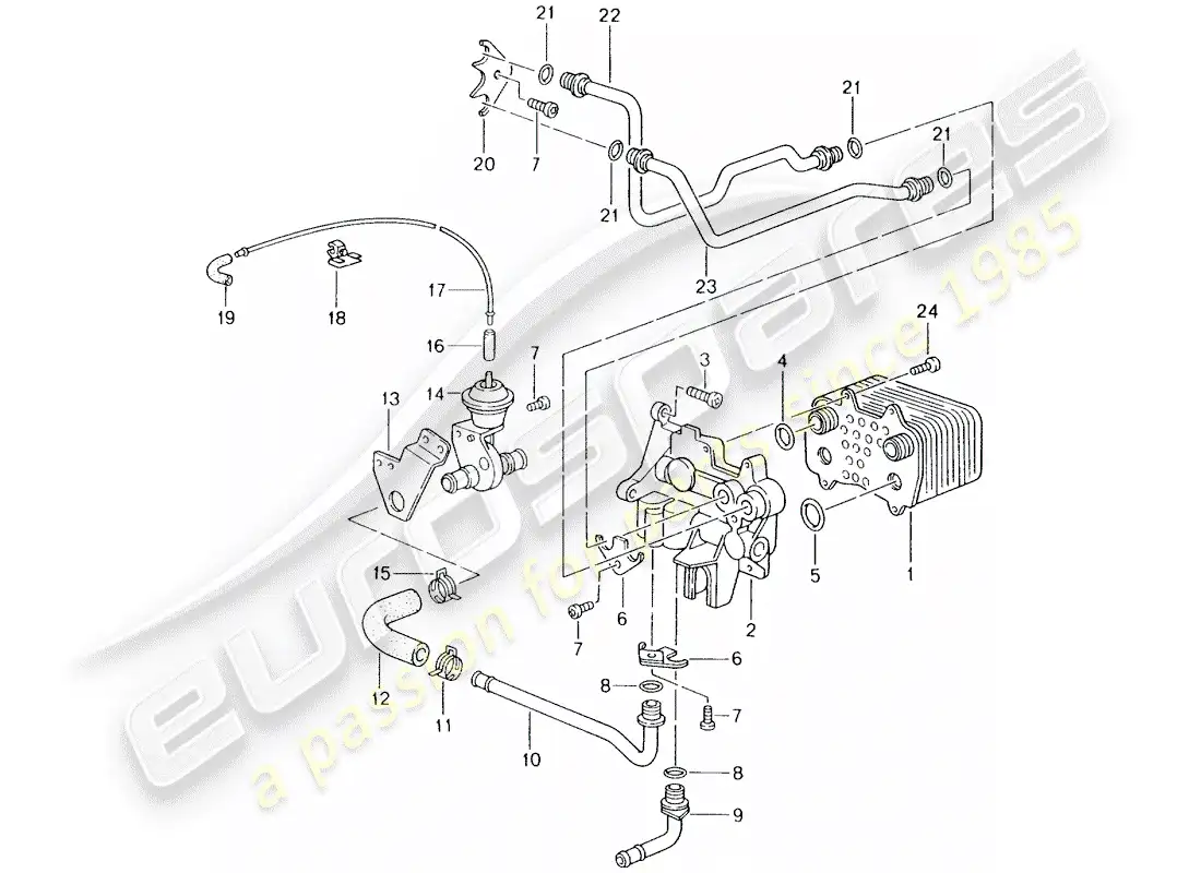 porsche 2002 (996) tiptronic - - enfriador de aceite de engranajes - línea de presión de aceite para - enfriamiento de aceite de engranajes - d >> - mj 2001 diagrama de piezas