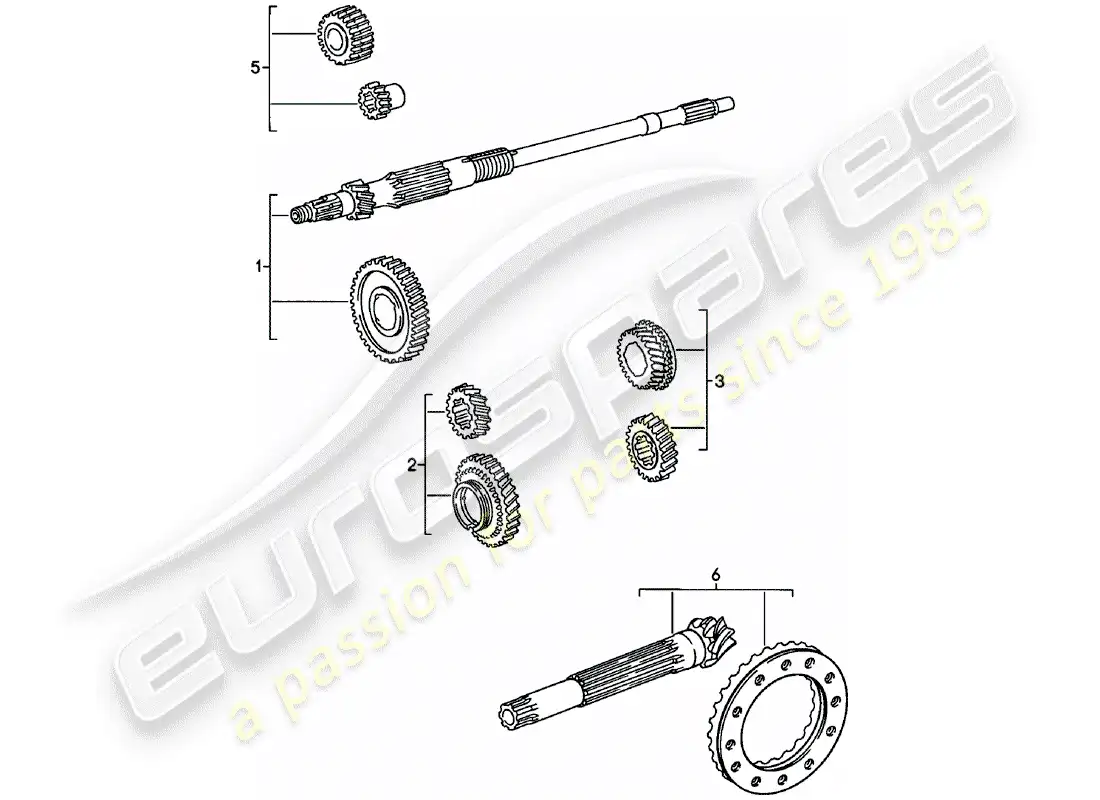 porsche 1978 (911) juegos de ruedas de engranajes - spm diagrama de piezas
