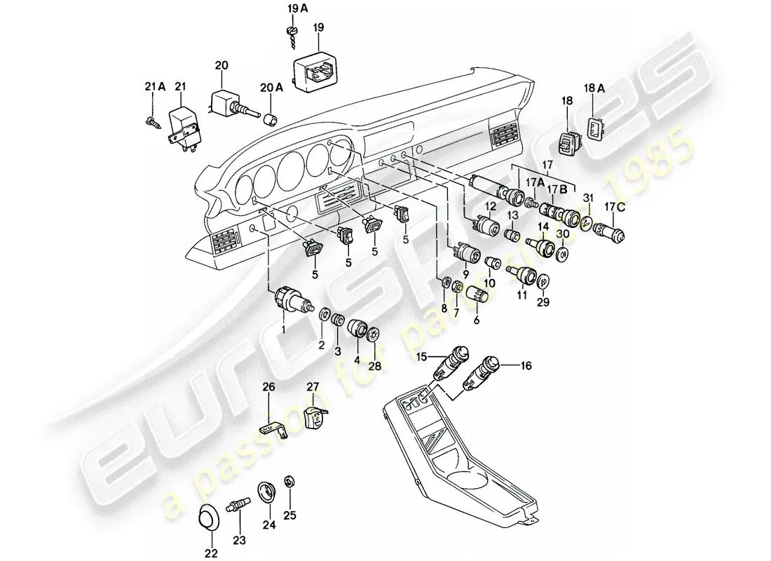 porsche 1985 (911) interruptor - relé - d - mj 1986>> diagrama de piezas