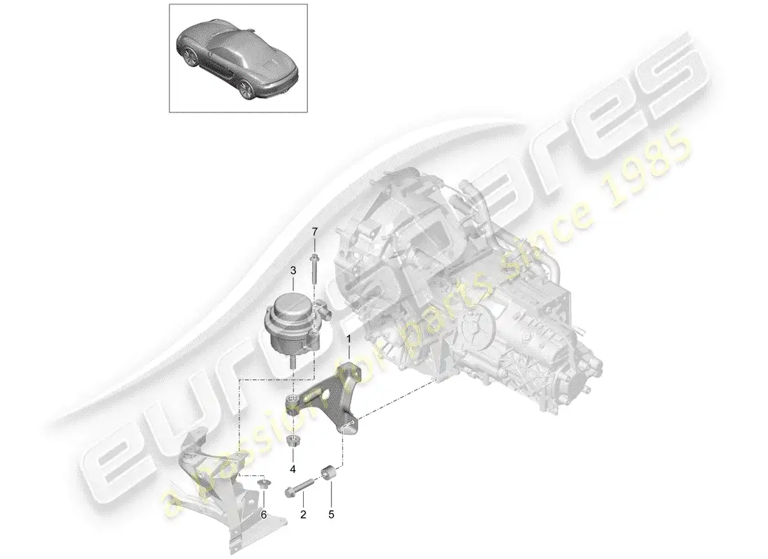 porsche 2013 (981 boxster) suspensión de la transmisión diagrama de piezas