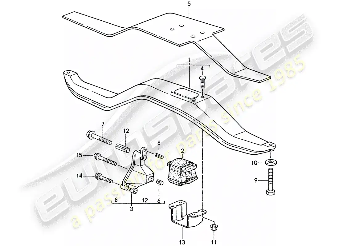 porsche 1995 (968) tiptronic - suspensión de la transmisión diagrama de piezas