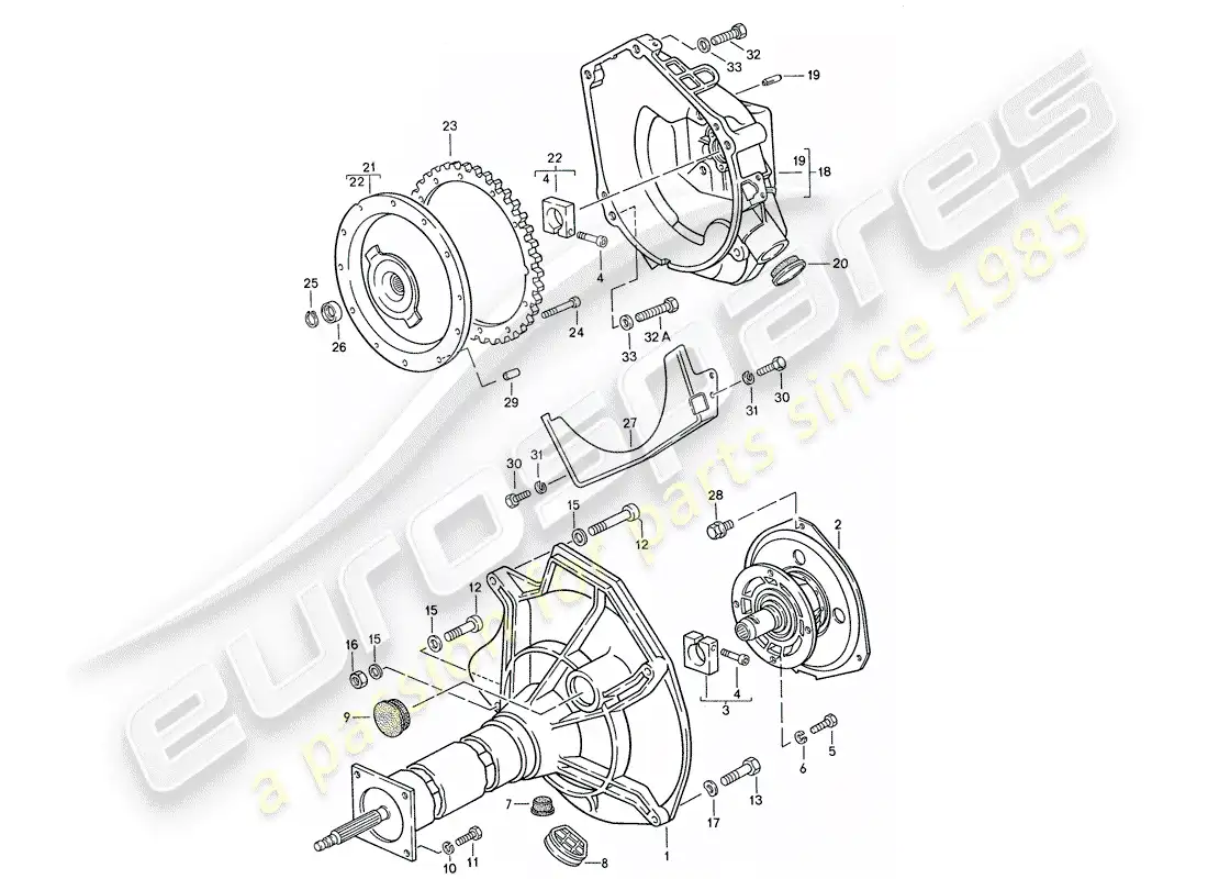 porsche 1991 (944) tubo central - para - transmisión automática - d >> - mj 1989 diagrama de piezas