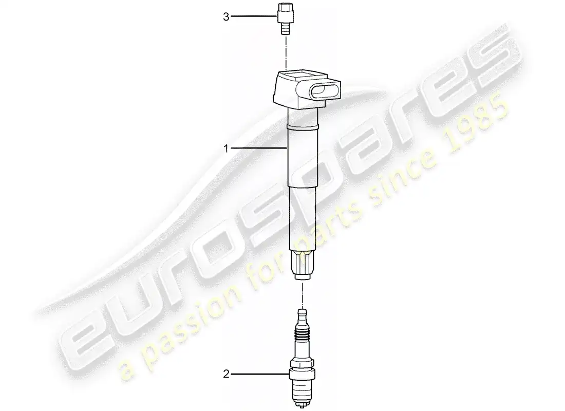 porsche 2009 (987 boxster) sistema de encendido diagrama de piezas