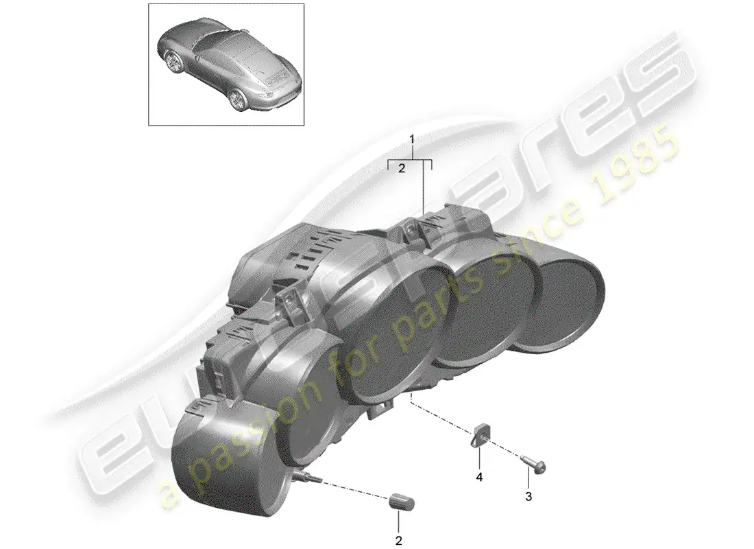 porsche 2012 (991-1) instruments diagrama de piezas