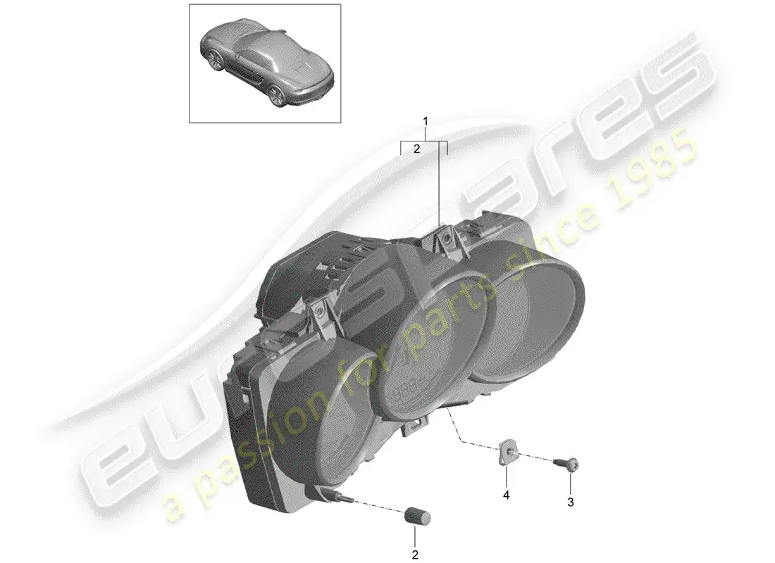 porsche 2016 (981 boxster) instruments diagrama de piezas